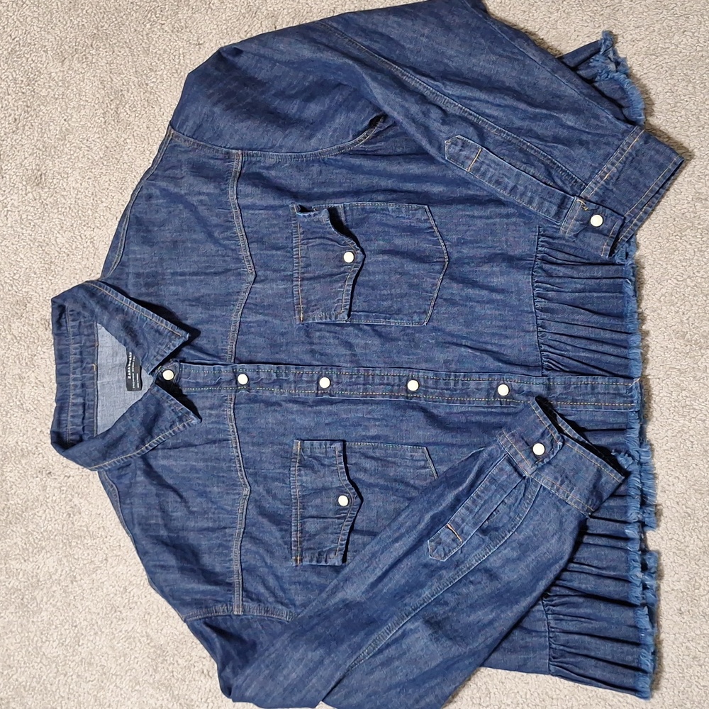 Zara Denim Shirt with Button Detail